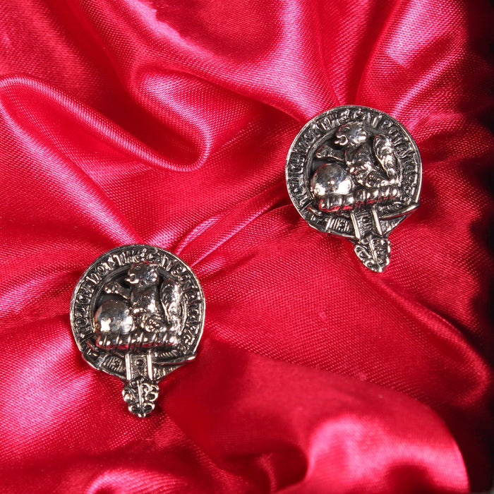 MacBean Clan Badge, Kilt Pin, Lapel Pin, Cufflinks, Keyring/Key Fob & Gift Set — Fine Pewter by Art Pewter — Made in Scotland (Shiny Finish) - Heritage Of Scotland - Cufflinks