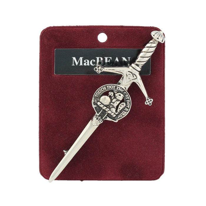 MacBean Clan Badge, Kilt Pin, Lapel Pin, Cufflinks, Keyring/Key Fob & Gift Set — Fine Pewter by Art Pewter — Made in Scotland (Shiny Finish) - Heritage Of Scotland - Kilt Pin