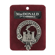 MacDonald of Clanranald Clan Badge, Kilt Pin, Lapel Pin, Cufflinks, Keyring/Key Fob & Gift Set — Fine Pewter by Art Pewter — Made in Scotland (Shiny Finish) - Heritage Of Scotland - Badge