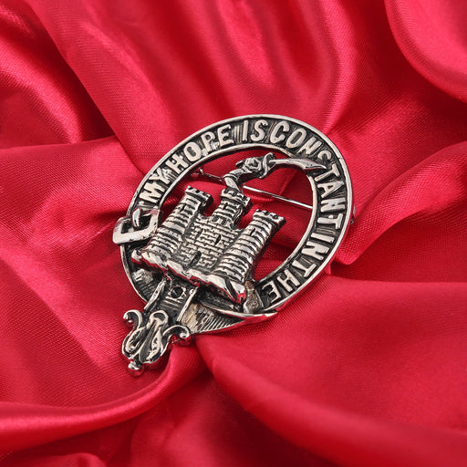 MacDonald of Clanranald Clan Badge, Kilt Pin, Lapel Pin, Cufflinks, Keyring/Key Fob & Gift Set — Fine Pewter by Art Pewter — Made in Scotland (Shiny Finish) - Heritage Of Scotland - Badge