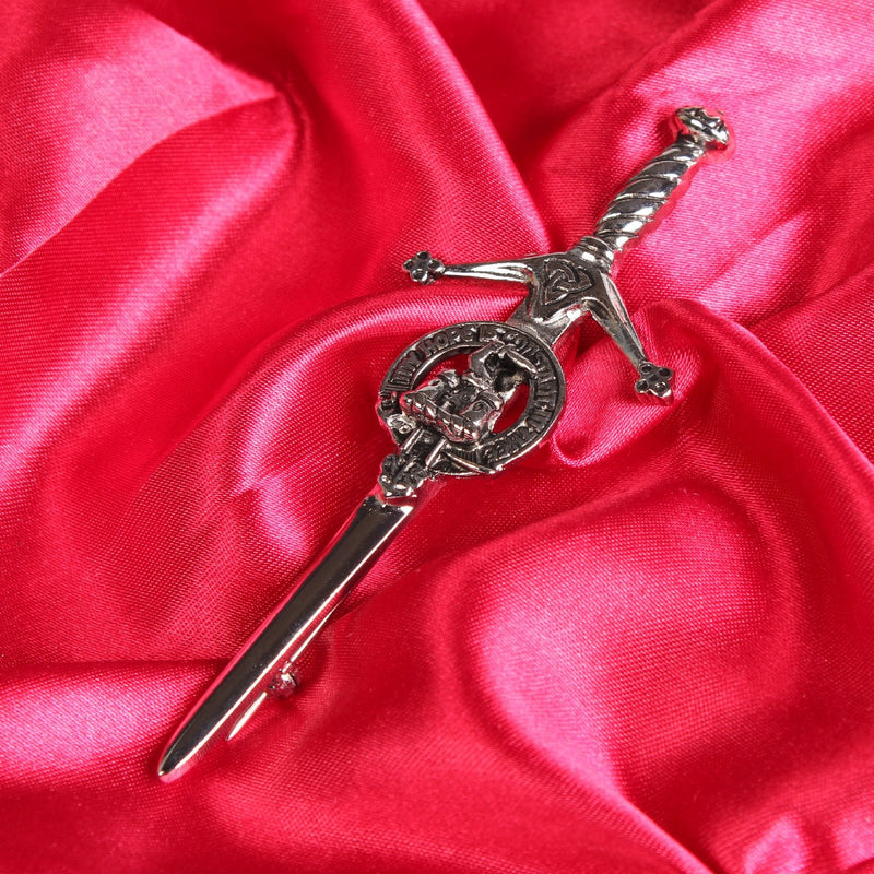 MacDonald of Clanranald Clan Badge, Kilt Pin, Lapel Pin, Cufflinks, Keyring/Key Fob & Gift Set — Fine Pewter by Art Pewter — Made in Scotland (Shiny Finish) - Heritage Of Scotland - Kilt Pin