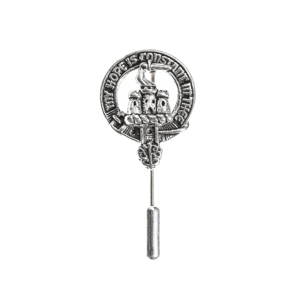 MacDonald of Clanranald Clan Badge, Kilt Pin, Lapel Pin, Cufflinks, Keyring/Key Fob & Gift Set — Fine Pewter by Art Pewter — Made in Scotland (Shiny Finish) - Heritage Of Scotland - Lapel Pin