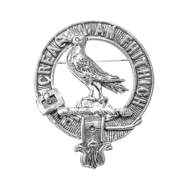 MacDonald of Glengarry Clan Badge, Kilt Pin, Lapel Pin, Cufflinks, Keyring/Key Fob & Gift Set — Fine Pewter by Art Pewter — Made in Scotland (Shiny Finish) - Heritage Of Scotland - Badge