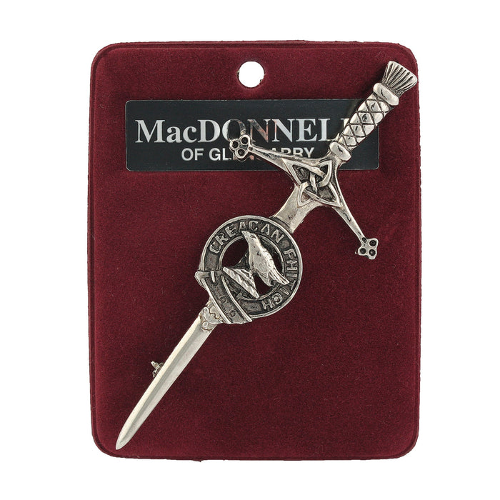 MacDonald of Glengarry Clan Badge, Kilt Pin, Lapel Pin, Cufflinks, Keyring/Key Fob & Gift Set — Fine Pewter by Art Pewter — Made in Scotland (Shiny Finish) - Heritage Of Scotland - Kilt Pin
