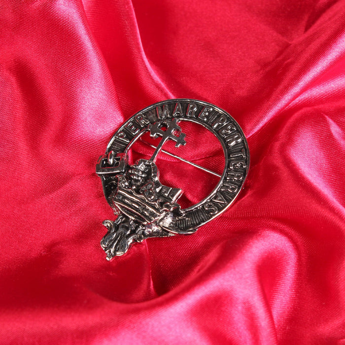 MacDonald of the Isles Clan Badge, Kilt Pin, Lapel Pin, Cufflinks, Keyring/Key Fob & Gift Set — Fine Pewter by Art Pewter — Made in Scotland (Shiny Finish) - Heritage Of Scotland - Badge