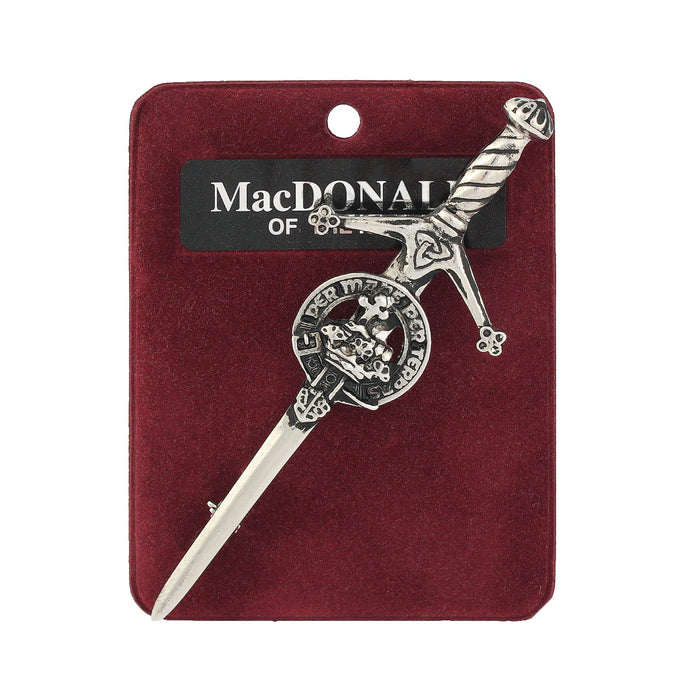 MacDonald of the Isles Clan Badge, Kilt Pin, Lapel Pin, Cufflinks, Keyring/Key Fob & Gift Set — Fine Pewter by Art Pewter — Made in Scotland (Shiny Finish) - Heritage Of Scotland - Kilt Pin