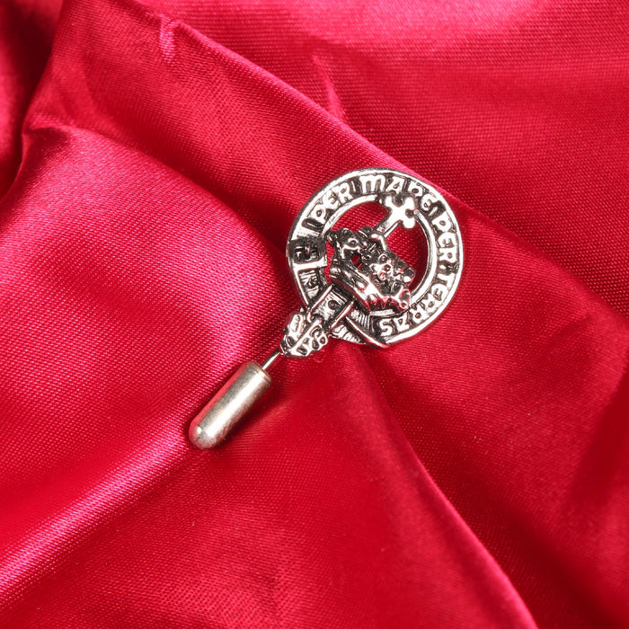 MacDonald of the Isles Clan Badge, Kilt Pin, Lapel Pin, Cufflinks, Keyring/Key Fob & Gift Set — Fine Pewter by Art Pewter — Made in Scotland (Shiny Finish) - Heritage Of Scotland - Lapel Pin