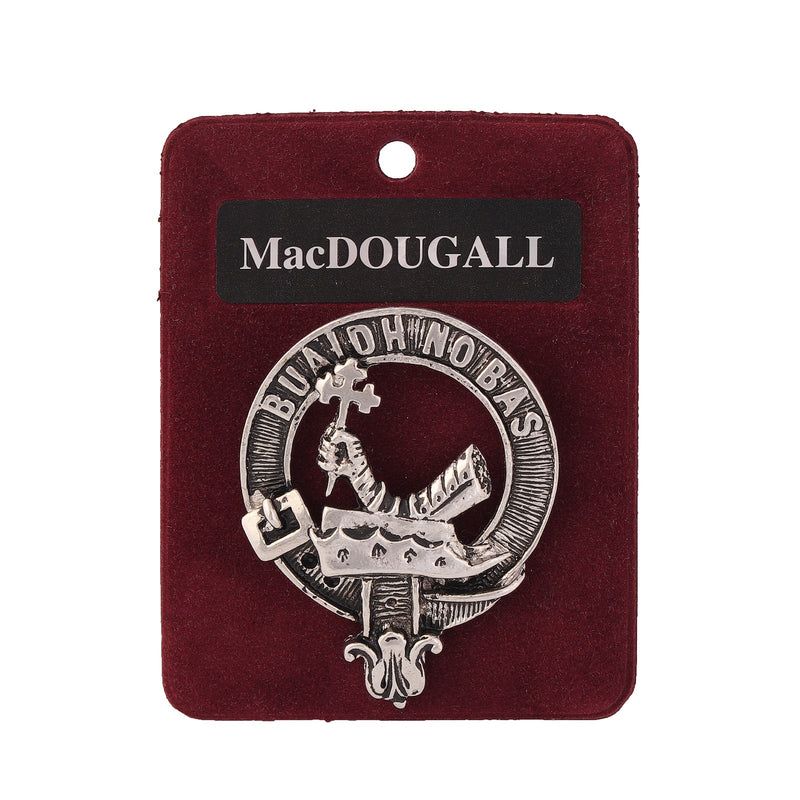MacDougall Clan Badge, Kilt Pin, Lapel Pin, Cufflinks, Keyring/Key Fob & Gift Set — Fine Pewter by Art Pewter — Made in Scotland (Shiny Finish) - Heritage Of Scotland - Badge