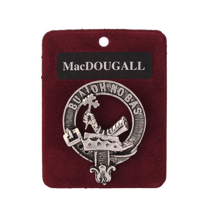 MacDougall Clan Badge, Kilt Pin, Lapel Pin, Cufflinks, Keyring/Key Fob & Gift Set — Fine Pewter by Art Pewter — Made in Scotland (Shiny Finish) - Heritage Of Scotland - Badge
