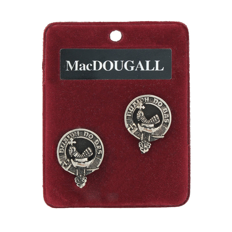 MacDougall Clan Badge, Kilt Pin, Lapel Pin, Cufflinks, Keyring/Key Fob & Gift Set — Fine Pewter by Art Pewter — Made in Scotland (Shiny Finish) - Heritage Of Scotland - Cufflinks