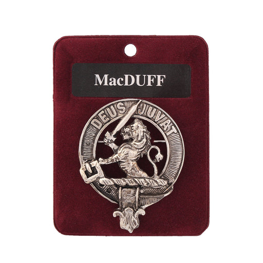 MacDuff Clan Badge, Kilt Pin, Lapel Pin, Cufflinks, Keyring/Key Fob & Gift Set — Fine Pewter by Art Pewter — Made in Scotland (Shiny Finish) - Heritage Of Scotland - Badge