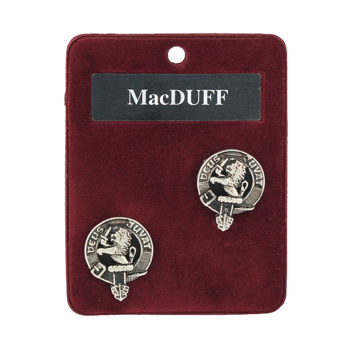 MacDuff Clan Badge, Kilt Pin, Lapel Pin, Cufflinks, Keyring/Key Fob & Gift Set — Fine Pewter by Art Pewter — Made in Scotland (Shiny Finish) - Heritage Of Scotland - Cufflinks
