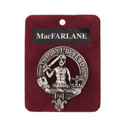 MacFarlane Clan Badge, Kilt Pin, Lapel Pin, Cufflinks, Keyring/Key Fob & Gift Set — Fine Pewter by Art Pewter — Made in Scotland (Shiny Finish) - Heritage Of Scotland - Badge