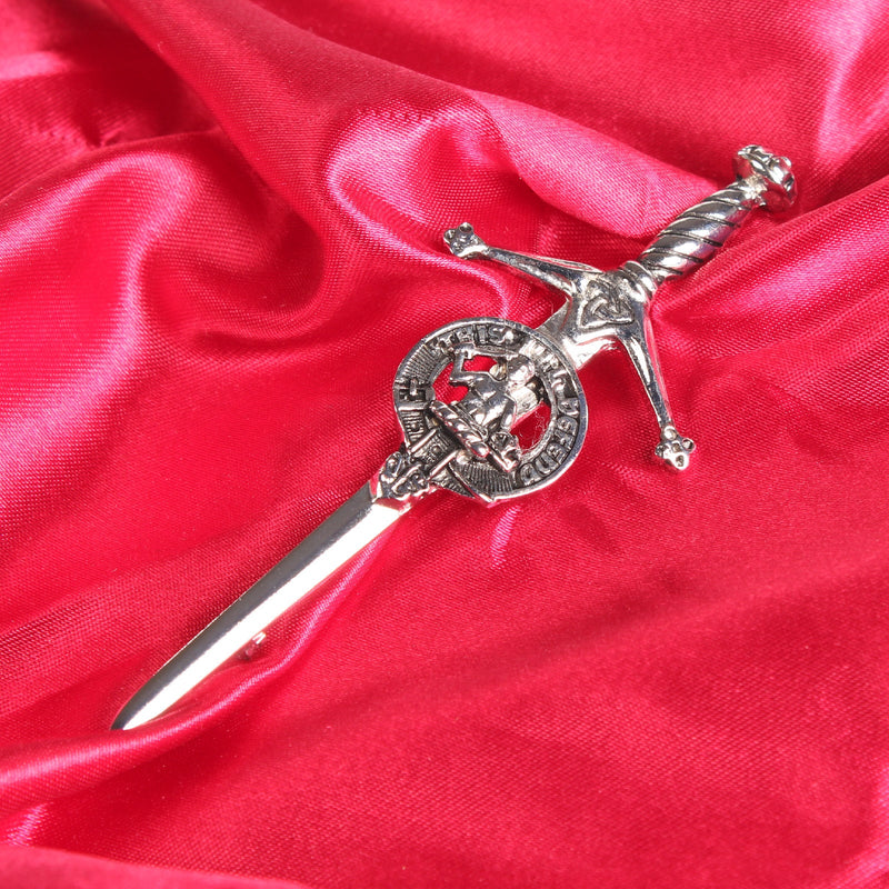 MacFarlane Clan Badge, Kilt Pin, Lapel Pin, Cufflinks, Keyring/Key Fob & Gift Set — Fine Pewter by Art Pewter — Made in Scotland (Shiny Finish) - Heritage Of Scotland - Kilt Pin