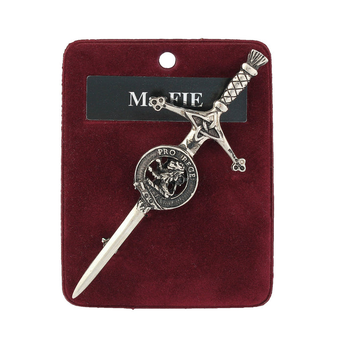 MacFie Clan Badge, Kilt Pin, Lapel Pin, Cufflinks, Keyring/Key Fob & Gift Set — Fine Pewter by Art Pewter — Made in Scotland (Shiny Finish) - Heritage Of Scotland - Kilt Pin