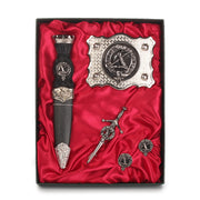 MacInnes Clan Badge, Kilt Pin, Lapel Pin, Cufflinks, Keyring/Key Fob & Gift Set — Fine Pewter by Art Pewter — Made in Scotland (Shiny Finish) - Heritage Of Scotland - Badge