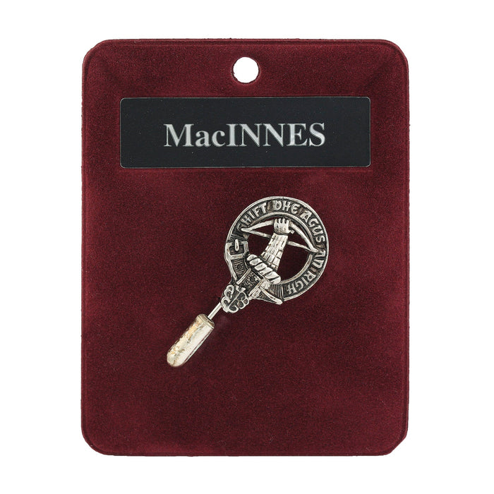 MacInnes Clan Badge, Kilt Pin, Lapel Pin, Cufflinks, Keyring/Key Fob & Gift Set — Fine Pewter by Art Pewter — Made in Scotland (Shiny Finish) - Heritage Of Scotland - Cufflinks