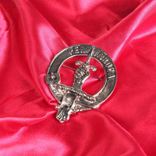 MacIntyre Clan Badge, Kilt Pin, Lapel Pin, Cufflinks, Keyring/Key Fob & Gift Set — Fine Pewter by Art Pewter — Made in Scotland (Shiny Finish) - Heritage Of Scotland - Badge