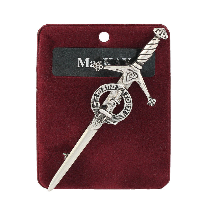 MacKay Clan Badge, Kilt Pin, Lapel Pin, Cufflinks, Keyring/Key Fob & Gift Set — Fine Pewter by Art Pewter — Made in Scotland (Shiny Finish) - Heritage Of Scotland - Kilt Pin