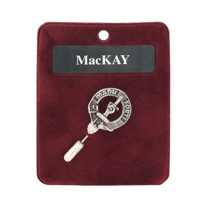 MacKay Clan Badge, Kilt Pin, Lapel Pin, Cufflinks, Keyring/Key Fob & Gift Set — Fine Pewter by Art Pewter — Made in Scotland (Shiny Finish) - Heritage Of Scotland - Lapel Pin