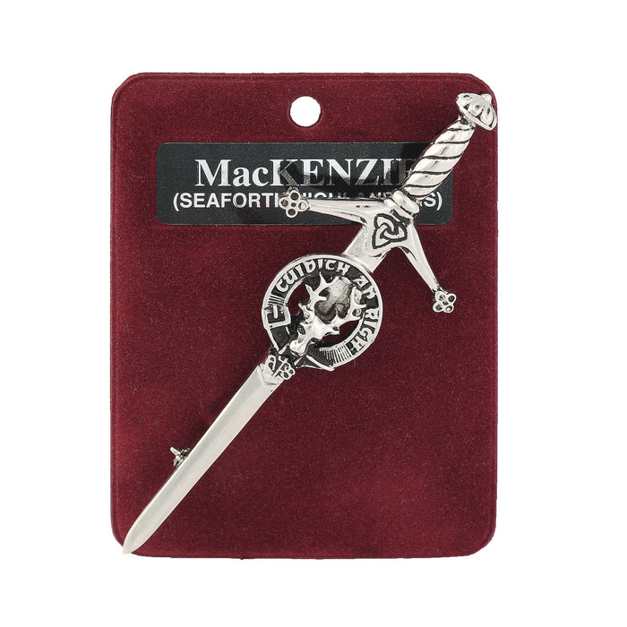 MacKenzie of Seaforth Clan Badge, Kilt Pin, Lapel Pin, Cufflinks, Keyring/Key Fob & Gift Set — Fine Pewter by Art Pewter — Made in Scotland (Shiny Finish) - Heritage Of Scotland - Kilt Pin