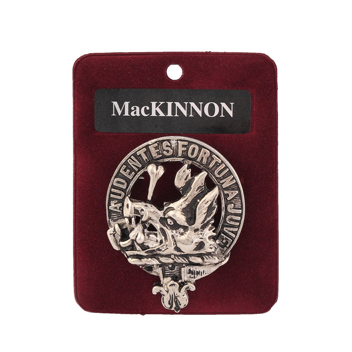 MacKinnon Clan Badge, Kilt Pin, Lapel Pin, Cufflinks, Keyring/Key Fob & Gift Set — Fine Pewter by Art Pewter — Made in Scotland (Shiny Finish) - Heritage Of Scotland - Badge