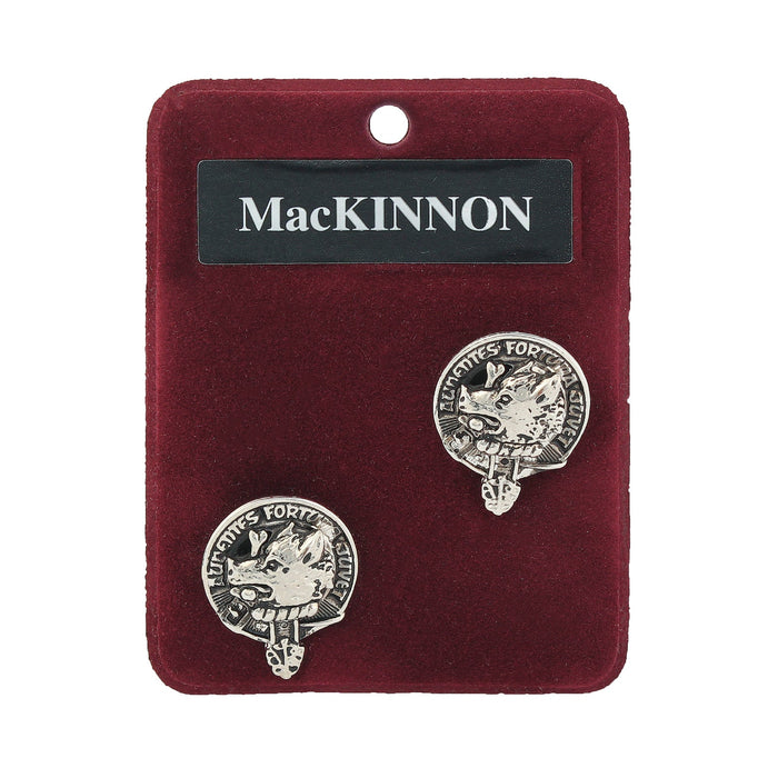 MacKinnon Clan Badge, Kilt Pin, Lapel Pin, Cufflinks, Keyring/Key Fob & Gift Set — Fine Pewter by Art Pewter — Made in Scotland (Shiny Finish) - Heritage Of Scotland - Cufflinks