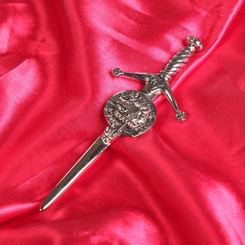 MacKinnon Clan Badge, Kilt Pin, Lapel Pin, Cufflinks, Keyring/Key Fob & Gift Set — Fine Pewter by Art Pewter — Made in Scotland (Shiny Finish) - Heritage Of Scotland - Kilt Pin