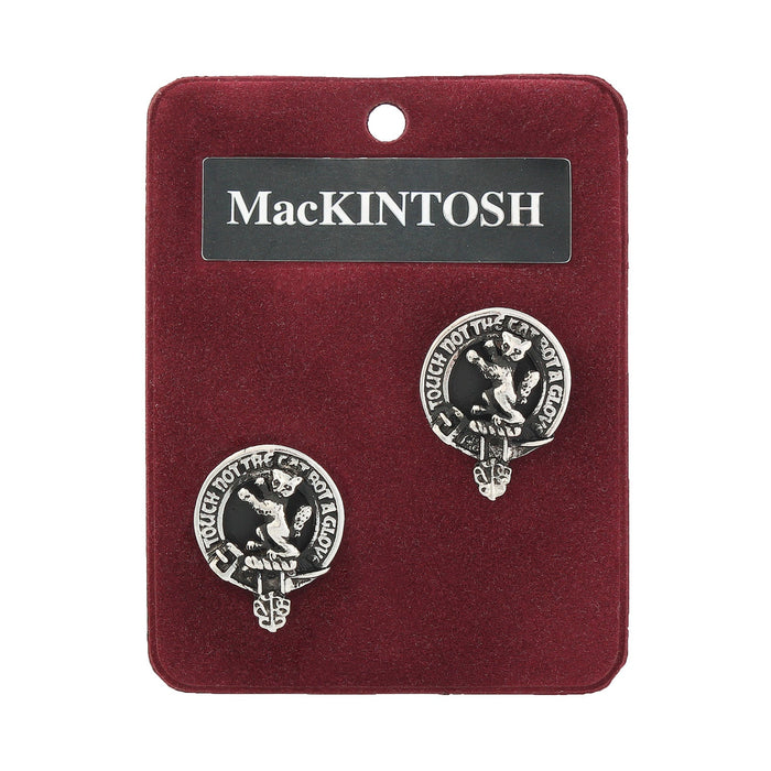 MacKintosh Clan Badge, Kilt Pin, Lapel Pin, Cufflinks, Keyring/Key Fob & Gift Set — Fine Pewter by Art Pewter — Made in Scotland (Shiny Finish) - Heritage Of Scotland - Cufflinks
