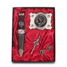 MacKintosh Clan Badge, Kilt Pin, Lapel Pin, Cufflinks, Keyring/Key Fob & Gift Set — Fine Pewter by Art Pewter — Made in Scotland (Shiny Finish) - Heritage Of Scotland - Gift Set