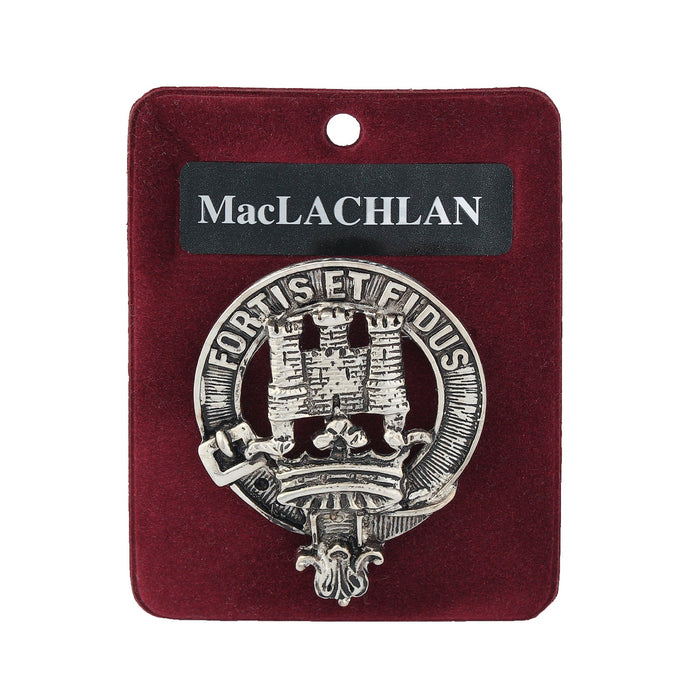 MacLachlan Clan Badge, Kilt Pin, Lapel Pin, Cufflinks, Keyring/Key Fob & Gift Set — Fine Pewter by Art Pewter — Made in Scotland (Shiny Finish) - Heritage Of Scotland - Badge