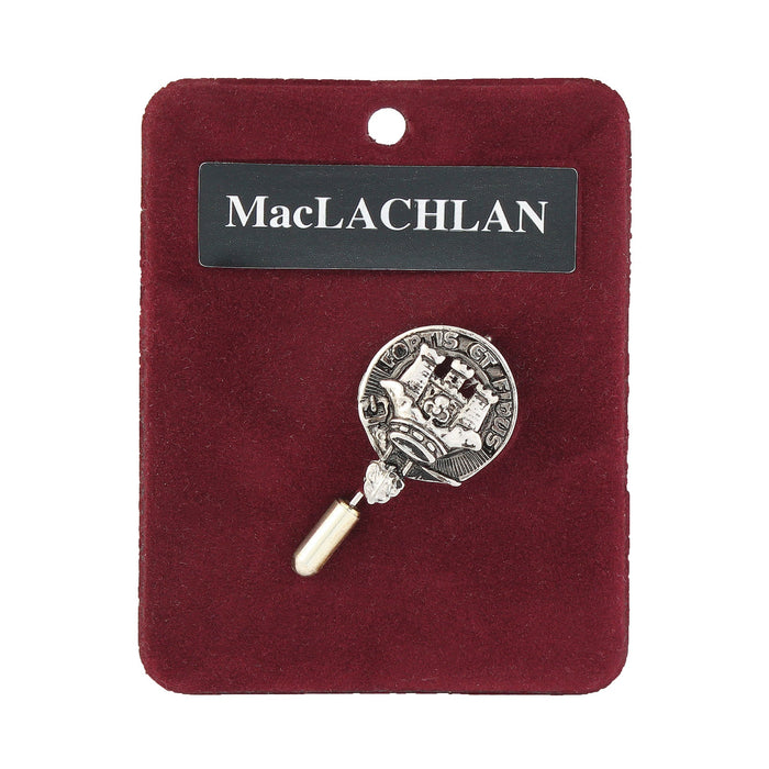 MacLachlan Clan Badge, Kilt Pin, Lapel Pin, Cufflinks, Keyring/Key Fob & Gift Set — Fine Pewter by Art Pewter — Made in Scotland (Shiny Finish) - Heritage Of Scotland - Lapel Pin
