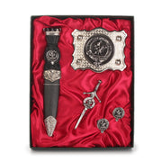 MacLaine Clan Badge, Kilt Pin, Lapel Pin, Cufflinks, Keyring/Key Fob & Gift Set — Fine Pewter by Art Pewter — Made in Scotland (Shiny Finish) - Heritage Of Scotland - Badge