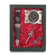 MacLaine Clan Badge, Kilt Pin, Lapel Pin, Cufflinks, Keyring/Key Fob & Gift Set — Fine Pewter by Art Pewter — Made in Scotland (Shiny Finish) - Heritage Of Scotland - Badge