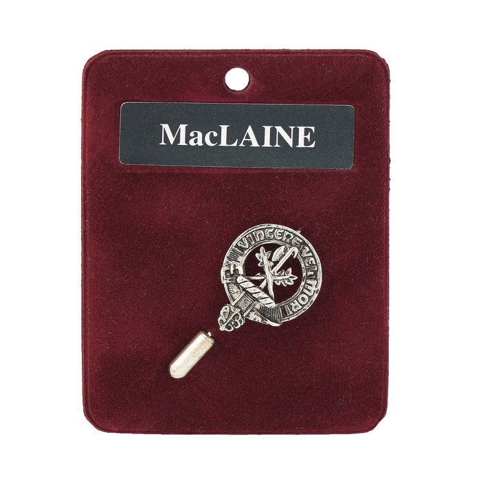 MacLaine Clan Badge, Kilt Pin, Lapel Pin, Cufflinks, Keyring/Key Fob & Gift Set — Fine Pewter by Art Pewter — Made in Scotland (Shiny Finish) - Heritage Of Scotland - Badge