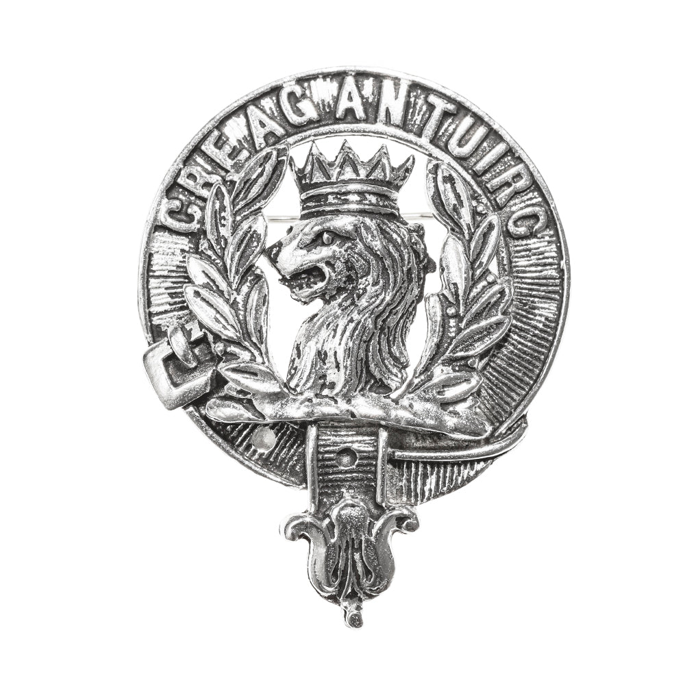 MacLaren Clan Badge, Kilt Pin, Lapel Pin, Cufflinks, Keyring/Key Fob & Gift Set — Fine Pewter by Art Pewter — Made in Scotland (Shiny Finish) - Heritage Of Scotland - Badge