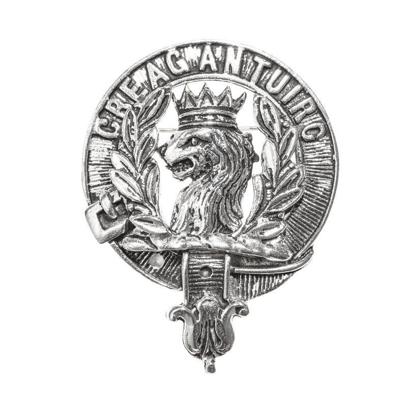 MacLaren Clan Badge, Kilt Pin, Lapel Pin, Cufflinks, Keyring/Key Fob & Gift Set — Fine Pewter by Art Pewter — Made in Scotland (Shiny Finish) - Heritage Of Scotland - Badge