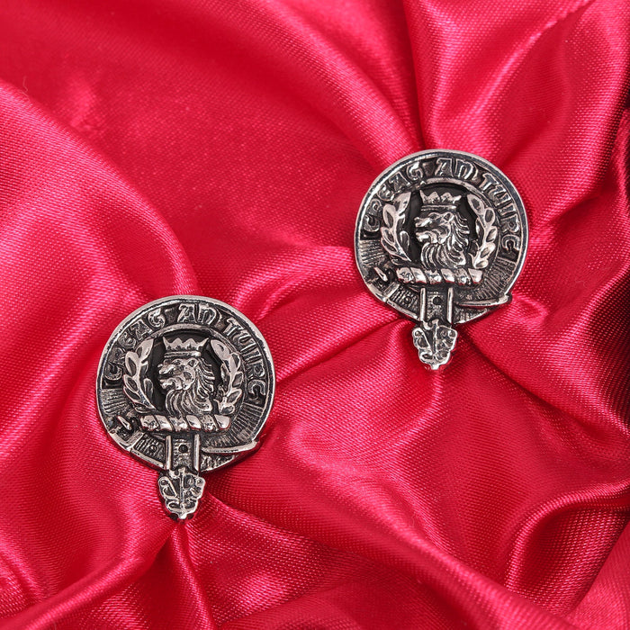 MacLaren Clan Badge, Kilt Pin, Lapel Pin, Cufflinks, Keyring/Key Fob & Gift Set — Fine Pewter by Art Pewter — Made in Scotland (Shiny Finish) - Heritage Of Scotland - Cufflinks