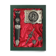 MacLaren Clan Badge, Kilt Pin, Lapel Pin, Cufflinks, Keyring/Key Fob & Gift Set — Fine Pewter by Art Pewter — Made in Scotland (Shiny Finish) - Heritage Of Scotland - Gift Set