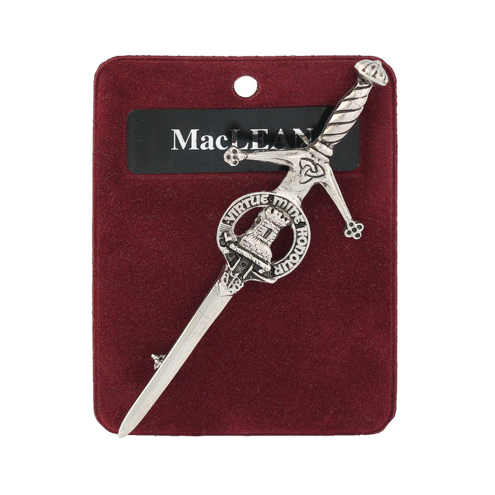 MacLean Clan Badge, Kilt Pin, Lapel Pin, Cufflinks, Keyring/Key Fob & Gift Set — Fine Pewter by Art Pewter — Made in Scotland (Shiny Finish) - Heritage Of Scotland - Kilt Pin