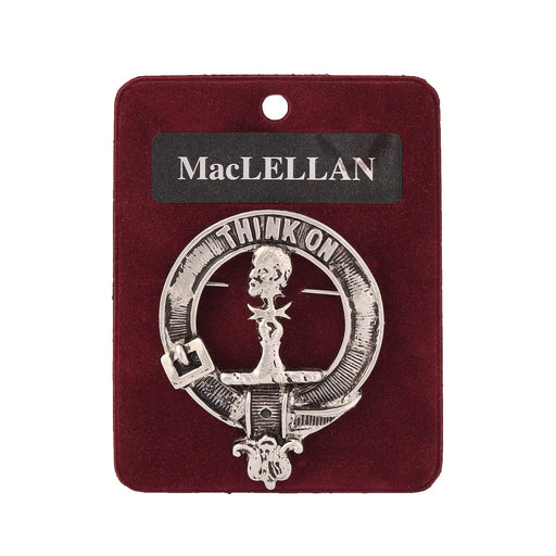 MacLellan Clan Badge, Kilt Pin, Lapel Pin, Cufflinks, Keyring/Key Fob & Gift Set — Fine Pewter by Art Pewter — Made in Scotland (Shiny Finish) - Heritage Of Scotland - Badge
