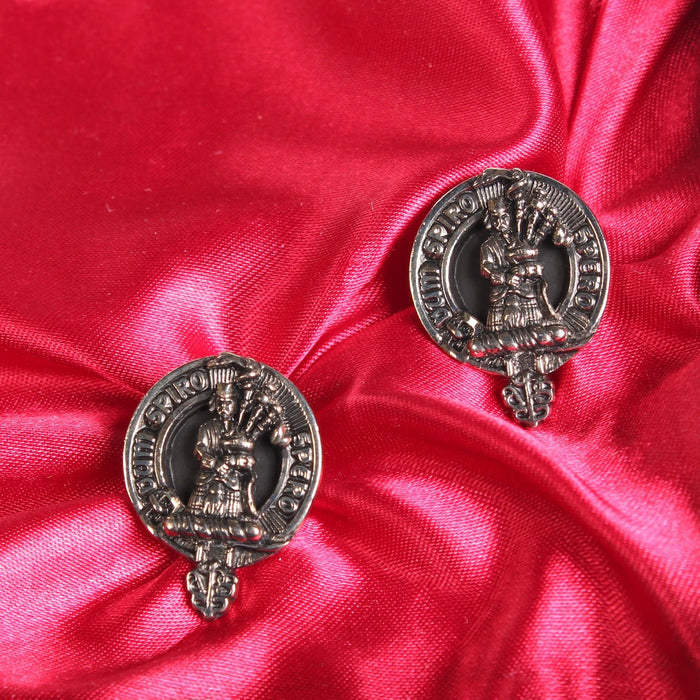 MacLennan Clan Badge, Kilt Pin, Lapel Pin, Cufflinks, Keyring/Key Fob & Gift Set — Fine Pewter by Art Pewter — Made in Scotland (Shiny Finish) - Heritage Of Scotland - Cufflinks