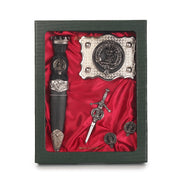 MacLennan Clan Badge, Kilt Pin, Lapel Pin, Cufflinks, Keyring/Key Fob & Gift Set — Fine Pewter by Art Pewter — Made in Scotland (Shiny Finish) - Heritage Of Scotland - Gift Set