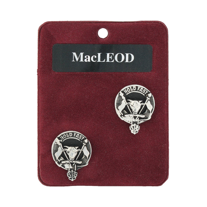 MacLeod Clan Badge, Kilt Pin, Lapel Pin, Cufflinks, Keyring/Key Fob & Gift Set — Fine Pewter by Art Pewter — Made in Scotland (Shiny Finish) - Heritage Of Scotland - Cufflinks