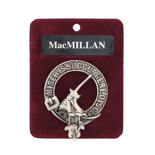 MacMillan Clan Badge, Kilt Pin, Lapel Pin, Cufflinks, Keyring/Key Fob & Gift Set — Fine Pewter by Art Pewter — Made in Scotland (Shiny Finish) - Heritage Of Scotland - Badge