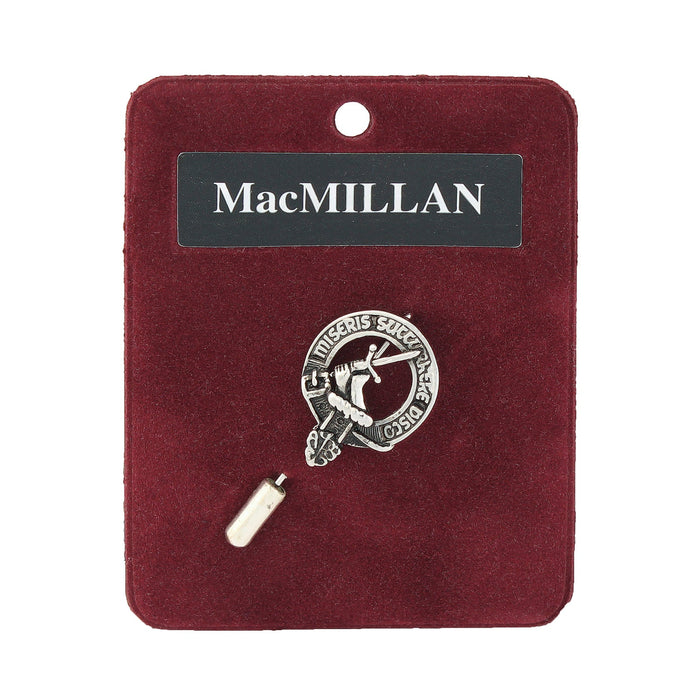 MacMillan Clan Badge, Kilt Pin, Lapel Pin, Cufflinks, Keyring/Key Fob & Gift Set — Fine Pewter by Art Pewter — Made in Scotland (Shiny Finish) - Heritage Of Scotland - Lapel Pin