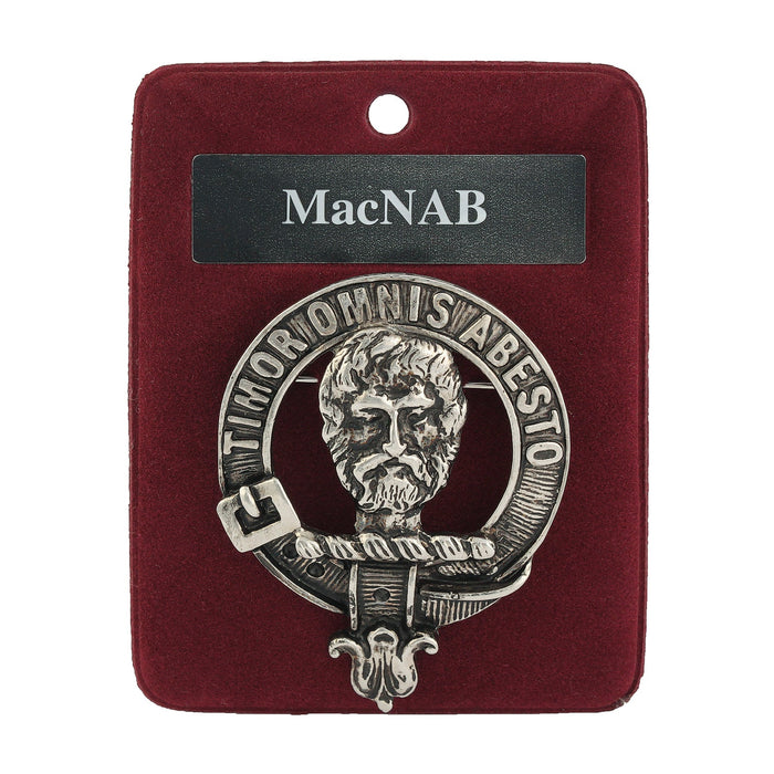 MacNab Clan Badge, Kilt Pin, Lapel Pin, Cufflinks, Keyring/Key Fob & Gift Set — Fine Pewter by Art Pewter — Made in Scotland (Shiny Finish) - Heritage Of Scotland - Badge