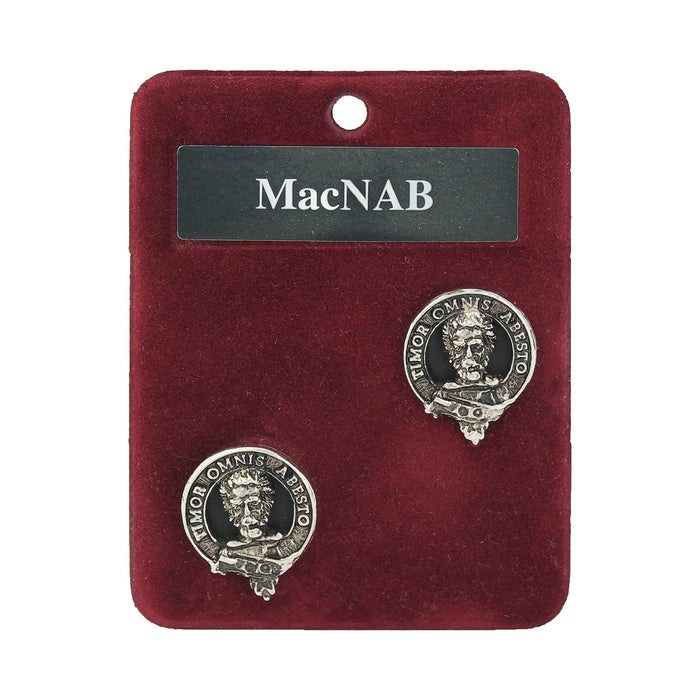 MacNab Clan Badge, Kilt Pin, Lapel Pin, Cufflinks, Keyring/Key Fob & Gift Set — Fine Pewter by Art Pewter — Made in Scotland (Shiny Finish) - Heritage Of Scotland - Cufflinks