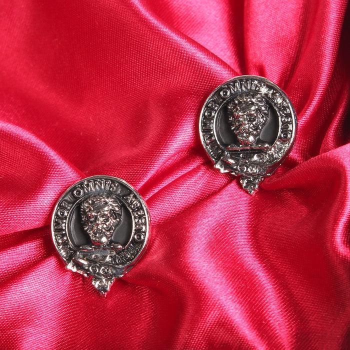 MacNab Clan Badge, Kilt Pin, Lapel Pin, Cufflinks, Keyring/Key Fob & Gift Set — Fine Pewter by Art Pewter — Made in Scotland (Shiny Finish) - Heritage Of Scotland - Cufflinks