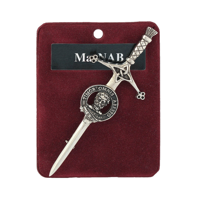 MacNab Clan Badge, Kilt Pin, Lapel Pin, Cufflinks, Keyring/Key Fob & Gift Set — Fine Pewter by Art Pewter — Made in Scotland (Shiny Finish) - Heritage Of Scotland - Kilt Pin